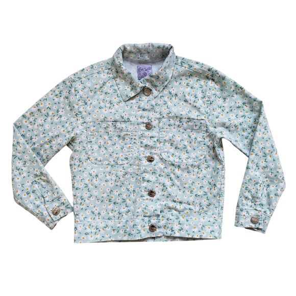 Eva Castillo Other - Eva Castillo Floral Denim Jean Jacket Girls 8 Button Front Long Sleeve Kids